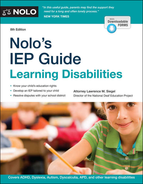 Book cover of Nolo's IEP Guide: Learning Disabilities (Eighth Edition)