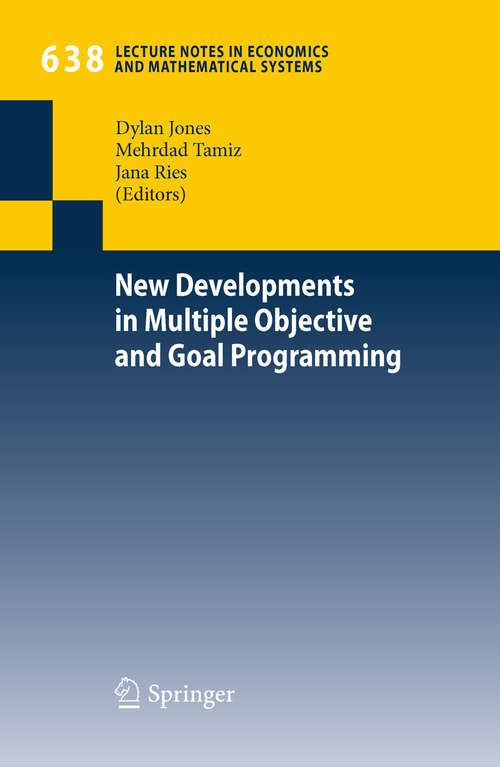 Book cover of New Developments in Multiple Objective and Goal Programming