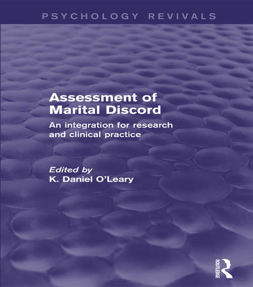 Book cover of Assessment of Marital Discord: An Integration for Research and Clinical Practice (Psychology Revivals)