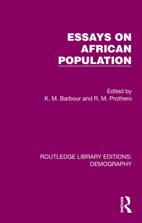 Book cover of Essays on African Population (Routledge Library Editions: Demography #16)