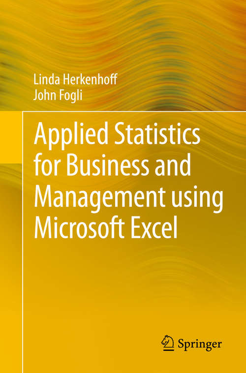 Book cover of Applied Statistics for Business and Management using Microsoft Excel