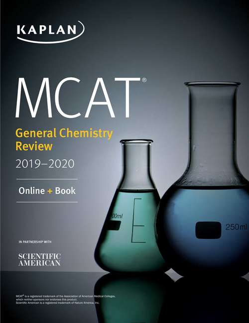 Book cover of MCAT General Chemistry Review 2019-2020: Online + Book (Kaplan Test Prep)