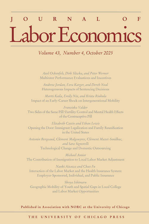 Book cover of Journal of Labor Economics, volume 43 number 4 (October 2025)