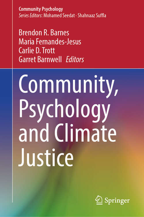 Book cover of Community, Psychology and Climate Justice (Community Psychology)