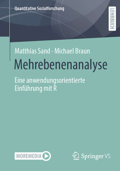 Book cover of Mehrebenenanalyse: Eine anwendungsorientierte Einführung mit R (Quantitative Sozialforschung)