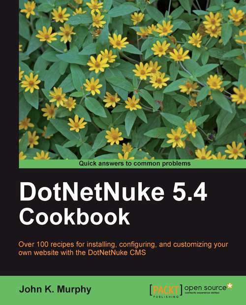 Book cover of DotNetNuke 5.4 Cookbook