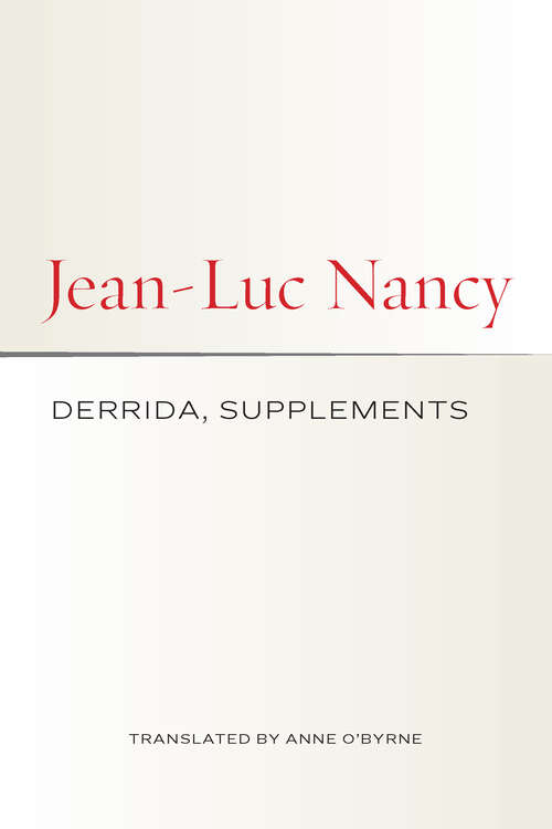 Book cover of Derrida, Supplements (1)