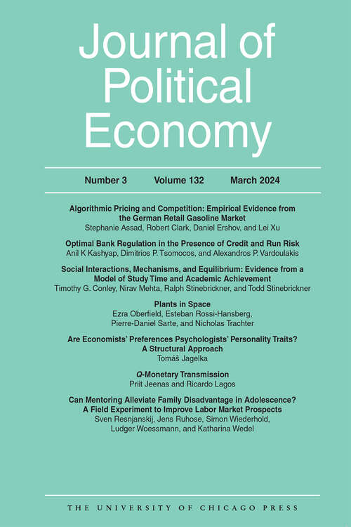 Book cover of Journal of Political Economy, volume 132 number 3 (March 2024)