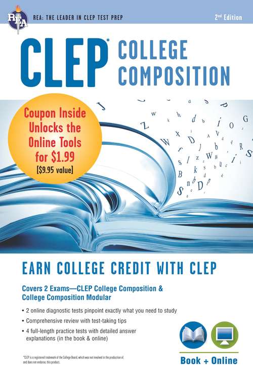 Book cover of CLEP College Composition Book + Online (CLEP Test Preparation)