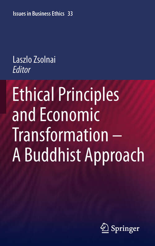 Book cover of Ethical Principles and Economic Transformation - A Buddhist Approach