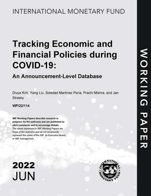 Book cover of Tracking Economic and Financial Policies During COVID-19: An Announcement-Level Database (Imf Working Papers)