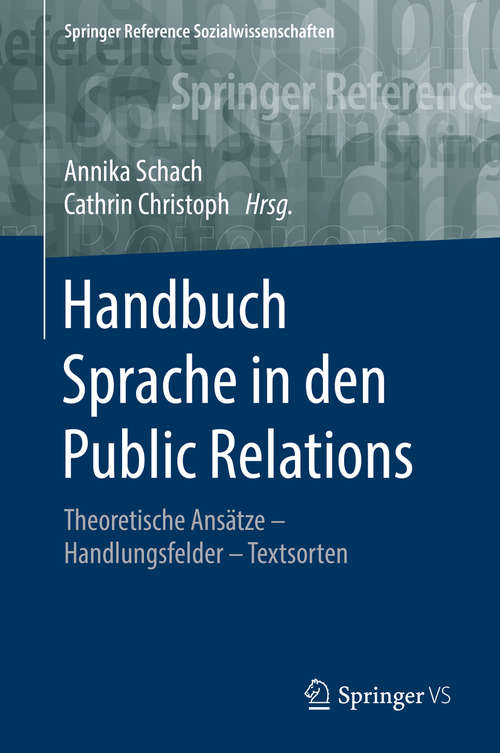 Book cover of Handbuch Sprache in den Public Relations