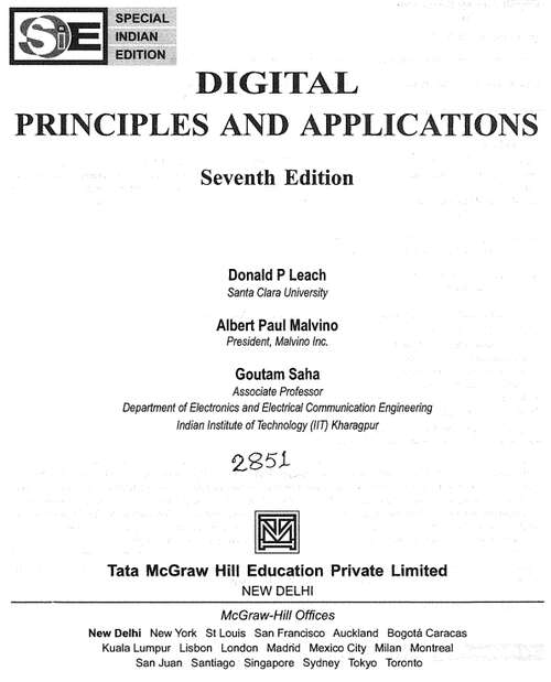 Book cover of Digital Principles And Applications (Seventh Edition)