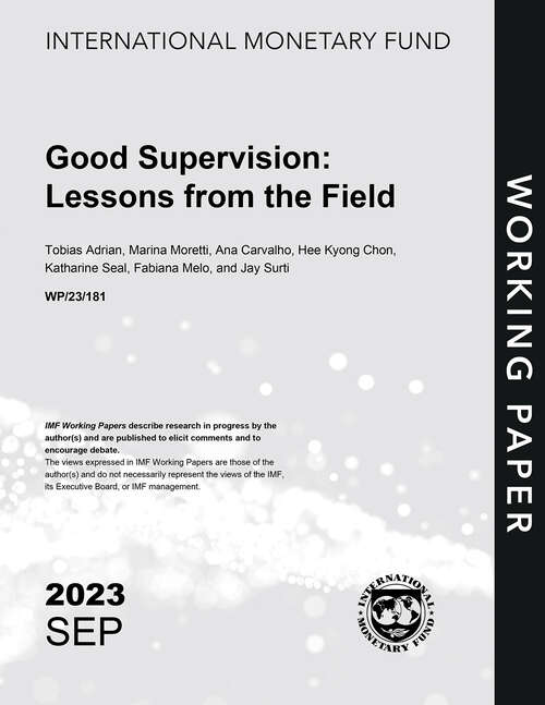Book cover of Good Supervision: Lessons from the Field (Imf Working Papers)