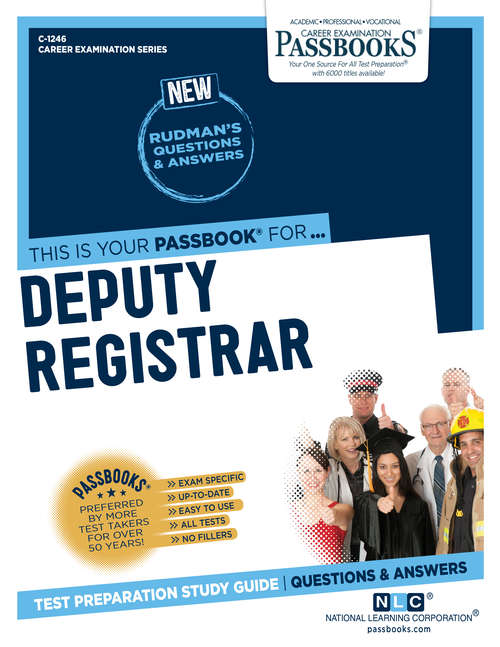 Book cover of Deputy Registrar: Passbooks Study Guide (Career Examination Series)
