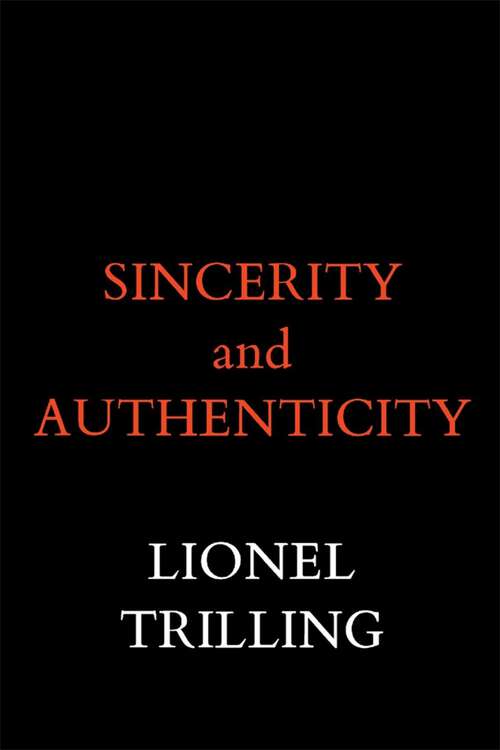 Book cover of Sincerity and Authenticity