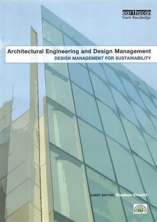 Book cover of Design Management for Sustainability (Architectural Engineering and Design Management)