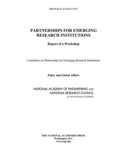 Book cover of Partnerships for Emerging Research Institutions: Report of a Workshop