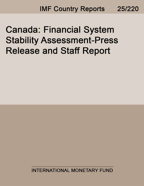 Book cover of Canada: Financial System Stability Assessment-Press Release and Staff Report