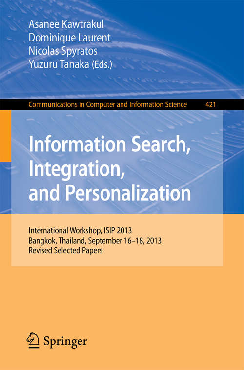 Book cover of Information Search, Integration, and Personalization