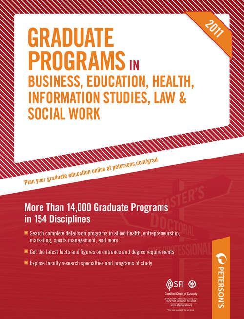 Book cover of Peterson's Graduate Programs in Social Work 2011