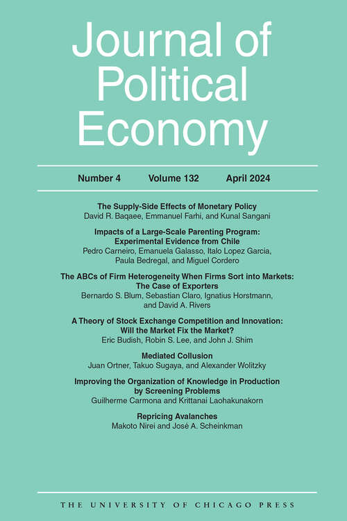 Book cover of Journal of Political Economy, volume 132 number 4 (April 2024)