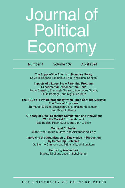 Book cover of Journal of Political Economy, volume 132 number 4 (April 2024)