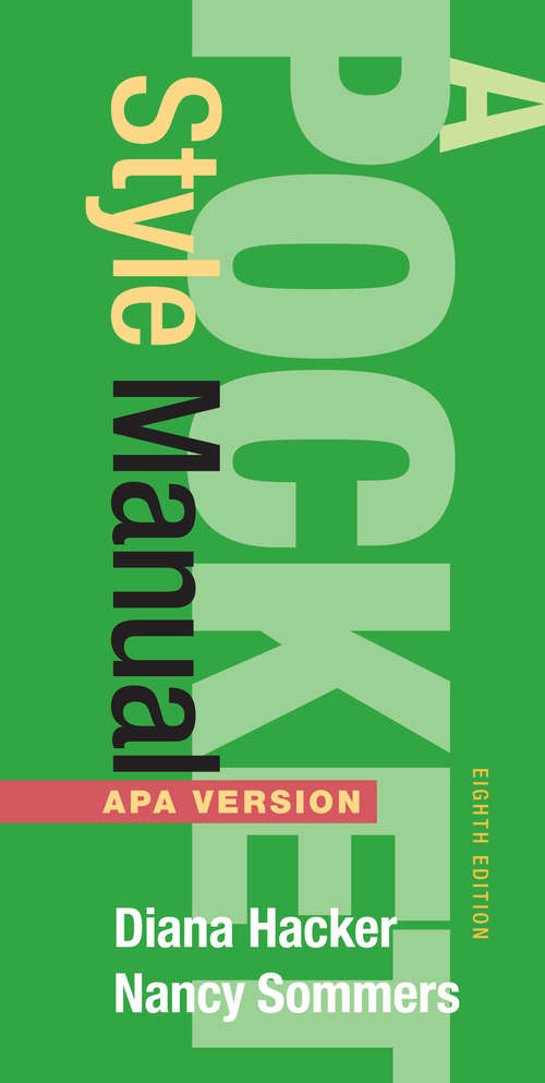 Book cover of A Pocket Style Manual (APA Eighth Edition)
