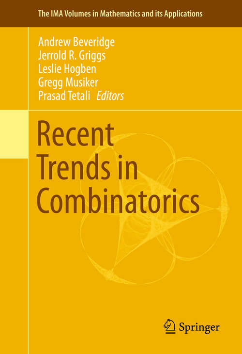 Book cover of Recent Trends in Combinatorics