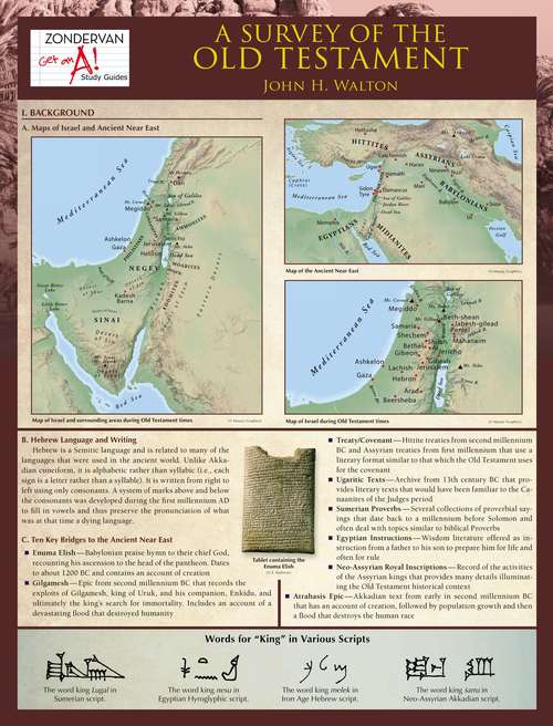 A Survey of the Old Testament Laminated Sheet (Zondervan Get an A! Study Guides)