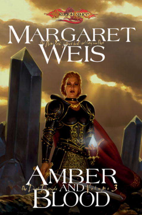 Book cover of Amber and Blood (Dragonlance: Dark Disciple #3)