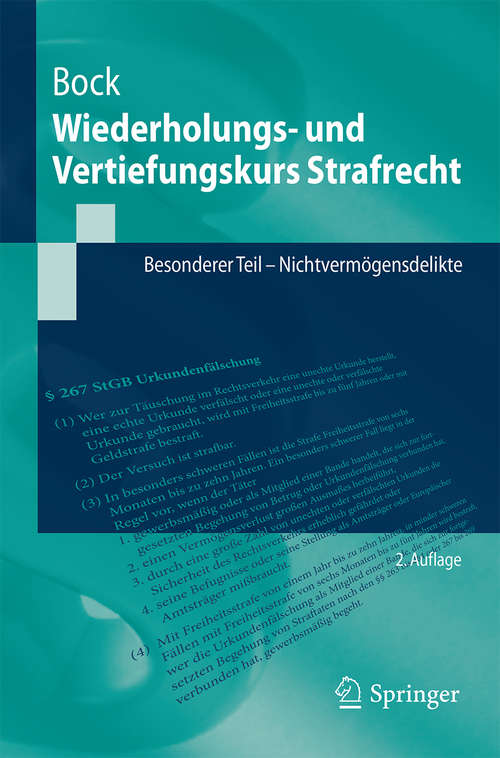 Book cover of Wiederholungs- und Vertiefungskurs Strafrecht: Besonderer Teil - Nichtvermögensdelikte