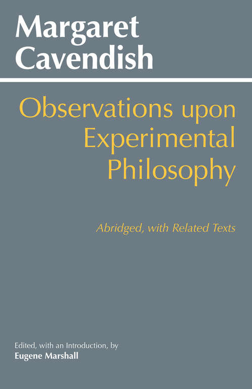 Book cover of Observations upon Experimental Philosophy, Abridged, with Related Texts