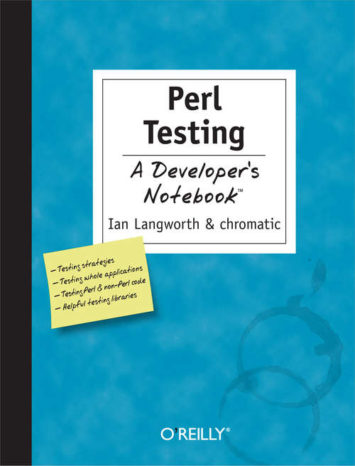 Book cover of Perl Testing: A Developer's Notebook