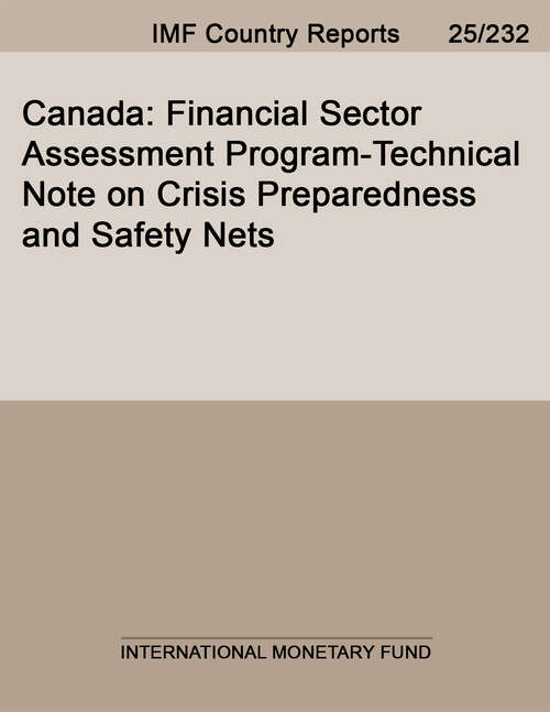 Book cover of Canada: Financial Sector Assessment Program-Technical Note on Crisis Preparedness and Safety Nets