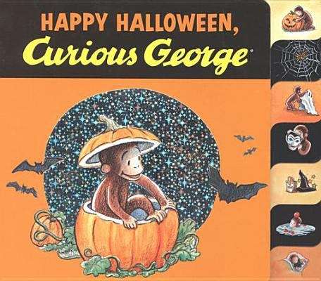 Book cover of Happy Halloween, Curious George tabbed board book