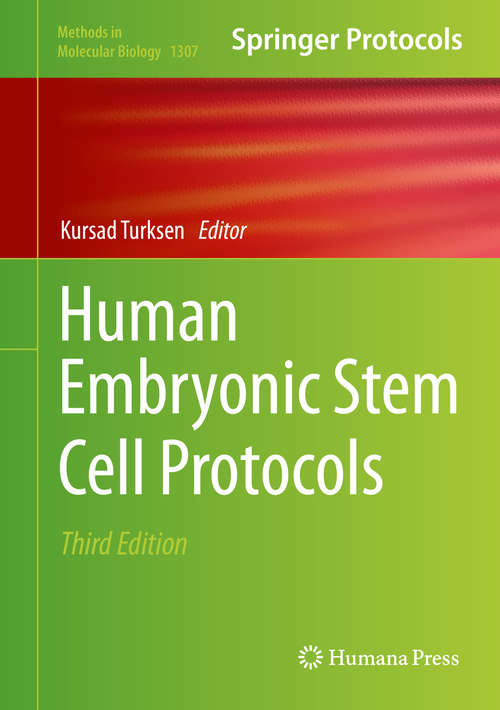 Book cover of Human Embryonic Stem Cell Protocols