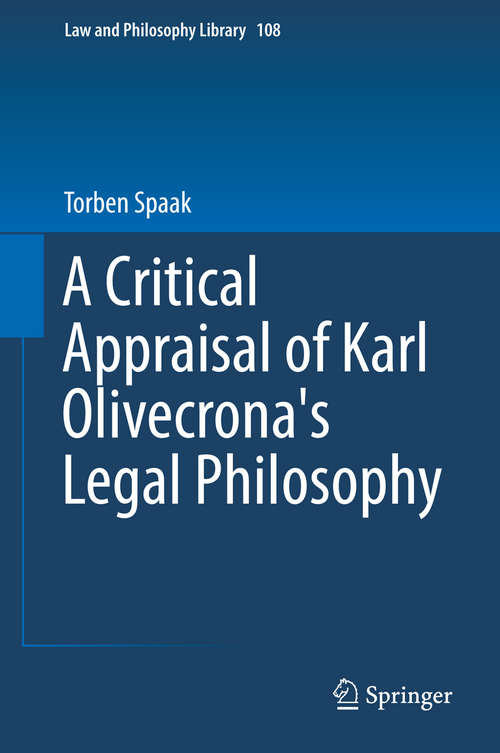 Book cover of A Critical Appraisal of Karl Olivecrona's Legal Philosophy