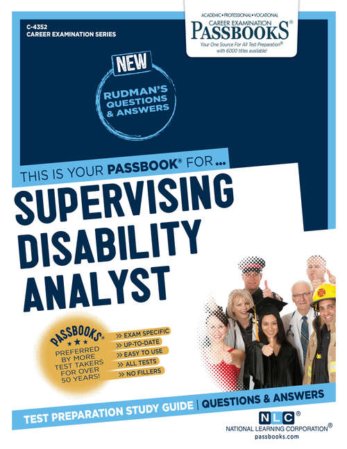 Book cover of Supervising Disability Analyst (IV, V): Passbooks Study Guide (Career Examination Series)