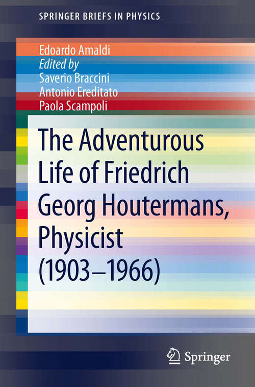 Book cover of The Adventurous Life of Friedrich Georg Houtermans, Physicist (1903-1966)