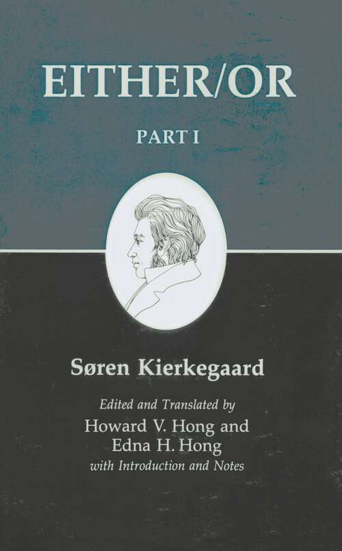 Book cover of Kierkegaard's Writings, III, Part I: Either/Or. Part I