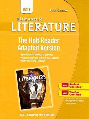 Book cover of Elements of Literature®, First Course, The Holt Reader, Adapted Version