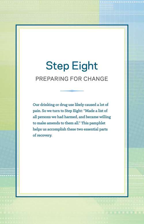 Book cover of Step Eight: Preparing for Change