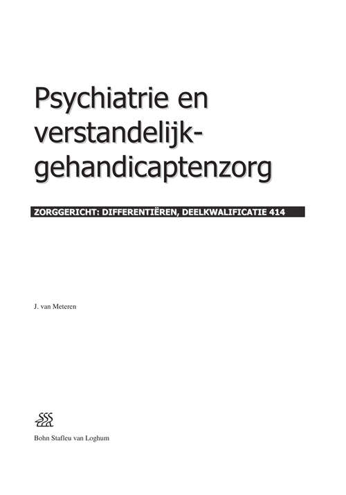 Book cover of Psychiatrie en verstandelijk-gehandicaptenzorg: deelkwalificatie 414