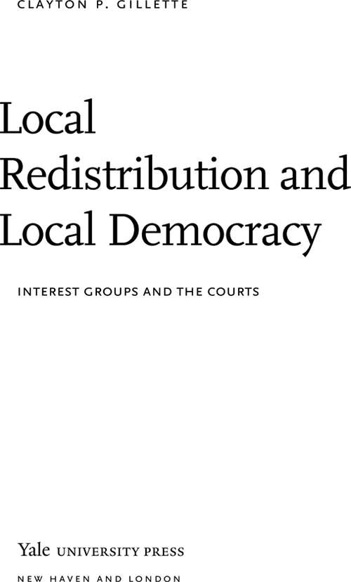Book cover of Local Redistribution and Local Democracy