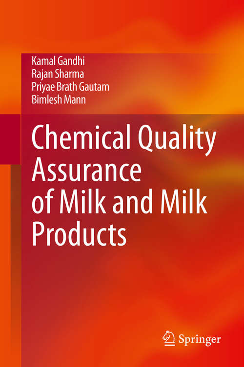 Book cover of Chemical Quality Assurance of Milk and Milk Products (1st ed. 2020)