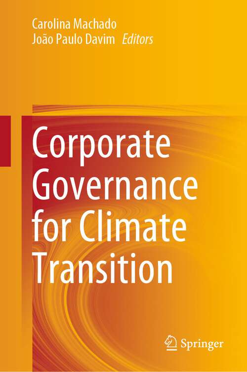 Book cover of Corporate Governance for Climate Transition (1st ed. 2023)