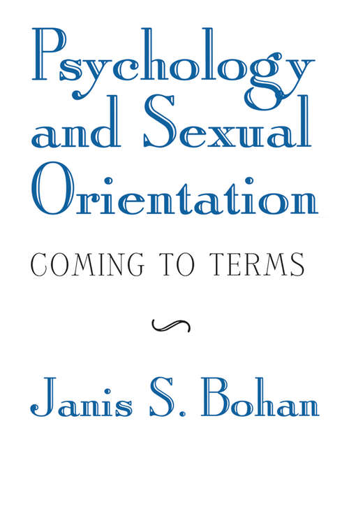 Book cover of Psychology and Sexual Orientation: Coming to Terms (2)