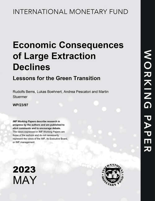 Book cover of Economic Consequences of Large Extraction Declines: Lessons for the Green Transition