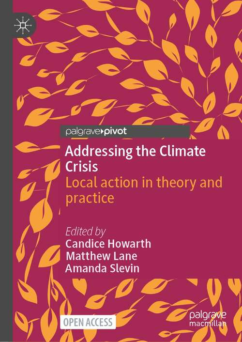 Book cover of Addressing the Climate Crisis: Local action in theory and practice (1st ed. 2022)